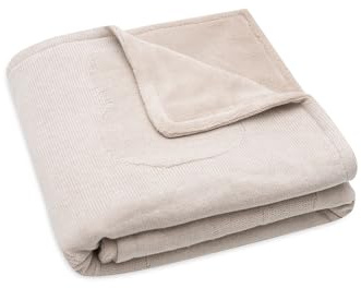 Jollein 517-522-67088 Kinderdecke Strickdecke mit Fleece - Miffy Nougat (100x150 cm)