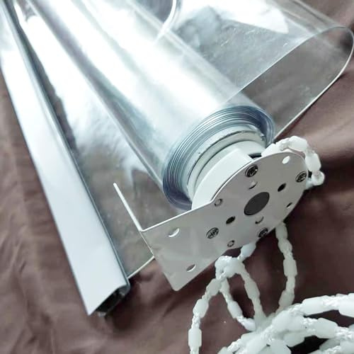 ZHUOZ1T Tenda a Rullo Trasparente per Esterni,Plastica in PVC Tapparella Avvolgibile,Tenda Antipioggia Isolamento Termico Antipolvere,per Giardini,Balconi,Bagno,Ufficio,Larghezza x Altezza (80x280cm)