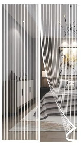 Insect Protection Fly Screen Roller Blind Door Insect Protection Roller Blind, 225x255cm with Heavy Duty mesh and Full Frame Velcro Fastener, White