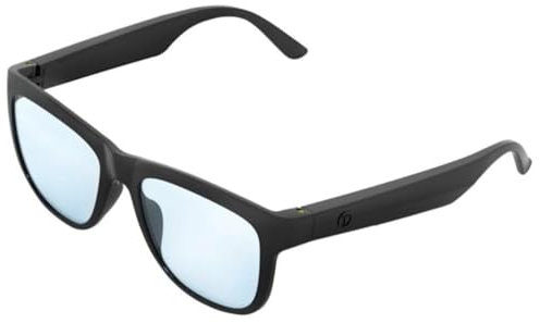 GS01 Occhiali da sole Bluetooth intelligenti, occhiali da sole audio con altoparlante, lenti polarizzate UV400, musica con orecchie aperte, controllo touch, Trasparente