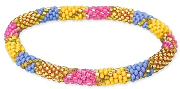 Paloma Bijoux Bracelet népalais véritable tissé à la main - Perles de rocailles et de verres sur fil coton (Mix couleur 14)