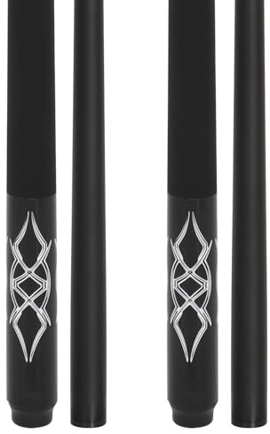 Dysdensa Set of 2 Fiberglass Pool Cue Sticks 19oz 20oz 58inch Black