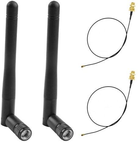 WLAN Antenne PC, WiFi Antenne 2,4GHz 5GHz 5,8GHz 8dBi RP-SMA-Stecker und U.FL IPX IPEX Verlängerungskabel 2-Pack für M.2 NGFF Wireless Netzwerkkarten WiFi Adapter Laptop