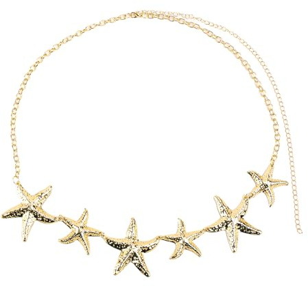 Mikovivi Chaînes de Corps pour Femmes, Chaînes de Taille Plage en Forme d'Étoile Mer Chaîne Ventre Réglable Style Bohème Bijoux Tendance pour Femmes
