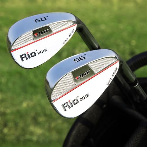 Golf Sand Wedge 56/60 Degree Club Wedge avec Arbre en Acier Chipper Clubs pour Adultes Hommes Femmes Contrôle de Distance Facile Sports et Plein air (56 degrés,Rouge)