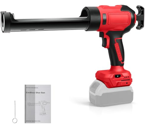Pistola a cartuccia a batteria compatibile con Milwaukee M 18 V batteria (senza batteria), pistola di tenuta elettrica a 6 velocità regolabili, display digitale e luce LED, per riempimento e