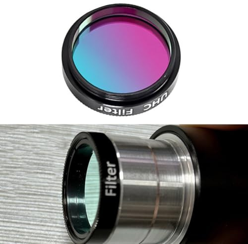 NiuLumea 1.25 Inch UHC Telescope Filter with Nano Coating, Aluminum Alloy Optical Glass for Enhancing Nebula and Starfield Contrast, Compatible with British Thread Eyepieces