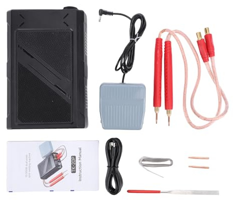 Aolidsive Soldador por Puntos Portátil de 10000 MAh, Modos de Gatillo Dual Dispositivo de Seguridad Incorporado Perillas Grandes de bajo Consumo Panel Transparente, con Potencia de 10000