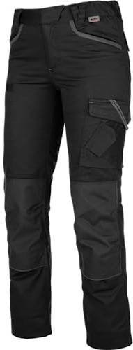 WÜRTH MODYF Bundhose Stretch X Damen - professionelle Arbeitshose für Damen - Bundhose mit Knieschutztaschen - in der Größe 48 in Schwarz