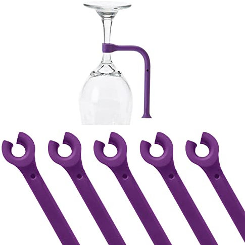 Zaky Wine Glass Stemware Holder for Dishwasher Attachment Kitchen Gadget Silicone Dishwasher Safe Attachment (Purple/10pcs)