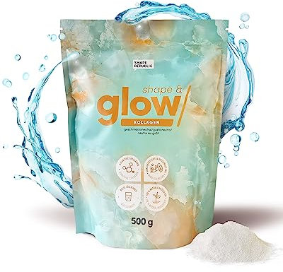 SHAPE REPUBLIC Kollagen Pulver 500g - Premium Kollagenpeptide Typ 1 & 3 - Bioaktives Kollagen Hydrolysat - Gute Löslichkeit