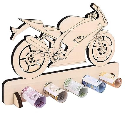ENLACE Motorrad Rennmaschine Geschenk, Motorrad Rennmaschine Geburtstag Geldgeschenk Holz, Kreatives Geldgeschenke, Geschenke Aus Holz, Geschenk für Familie, Liebhaber, Freunde, Motorradfans
