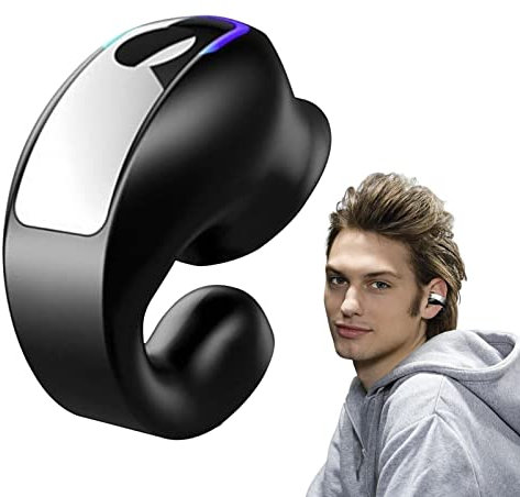 Samuliy Auriculares Abiertos | IPX5 Impermeables con Clip para los oídos | Blue Tooth 5.3 Auriculares con 6 Horas de reproducción de Audio estéreo HD, Auriculares sobre la Oreja, micrófono Integrado