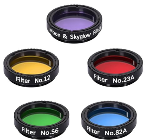 5 Stück Teleskopfilter Okularfilter Farbfilter 3,2 cm für Teleskopokular