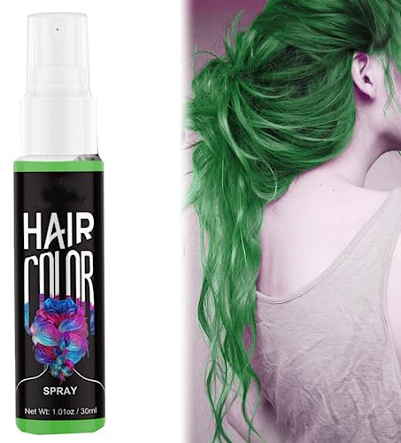 Haarspray Farbe Grün - Temporäre Auswaschbare Haarfarbe - Crazy Green Temporary Hair Color Spray - Instant Hair Dye - Haar Colorationen (Grüner)