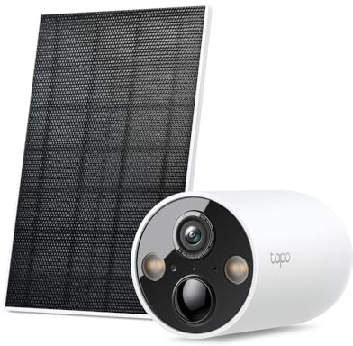 Tapo Kit de cámara de seguridad TP-Link C425 2K 4MP QHD, compatible con IA, visión nocturna a color, recargable, resistente al agua, almacenamiento local/en la nube, gran angular de 150°, panel solar, batería inalámbrica