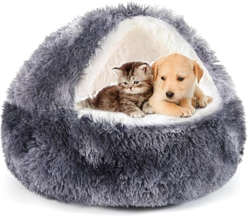 SHJOEE Cama Mullida para Perro en Forma de Concha Cesto de Felpa para Gato Cama para Mascotas de 50 cm Sofá Lavable para Gato Y Perros Medianos Pequeñas Inferior Antideslizante