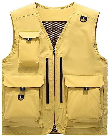 SRZYMJ Weste Herren Gelb Herren Steppweste mit Kapuze Leicht Winterweste Outdoor Dicke Freizeit Gilet Ärmellos Jacke Sport Weste Wärme Weste Sweatweste Herren Ärmellos Reitweste Herren 5XL