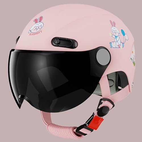 Kinder-Motorradhelm DOT/ECE-Zertifizierter Offener Motorradhelm Für Jungen Und Mädchen Mit Visier Und Kinnriemen Mit Schnellverschluss Geeignet Für Kinder Im Alter Von 3–16 Jahren E,46-57cm