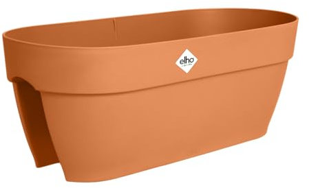 elho Vibia Campana Flower Bridge 60 - Blumenkasten Balkon mit Halterung - 100% Recyceltem Plastik - L 59 x B 26 x H 22 cm - Braun/Terra
