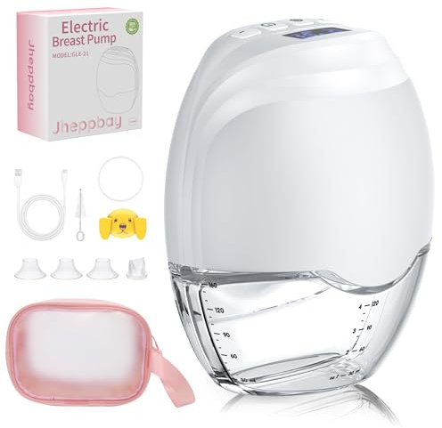 Milchpumpe Elektrisch Tragbar Freihändig - Jheppbay All-in-one Elektrische Milchpumpe, Schmerzfreie, BPA-frei, mit 17/19/21/24mm Flansch, 1 Stück