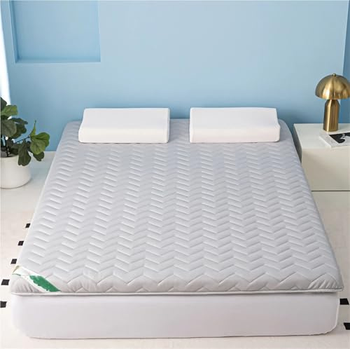 ZJIQOH Tatami Futon Japonais Matelas De Sol 5 Cm D'Épaisseur, Surmatelas 2 Personnes Doux Pliable, pour Lit D'Adulte Camping, Dortoir, 1 Place(Gray,70 x 170 x 5 cm)