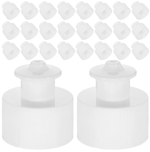 Toyvian 100 Pièces Bouchons Plastique à Tirer et Pousser Étanches et Compacts pour Bouteilles Cosmétiques Crèmes Sérums Recharge Facile Accessoires Indispensables pour Beauté et Voyage