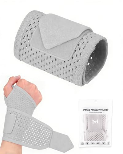 CULEB Tutore Polso Elastico Regolabile,Tutore Tunnel Carpale Traspirante,Polsiera per Tendinite Polso,Dolori Articolari,Distorsione,Fitness,Mano Sinistra e Destra(Grigio)
