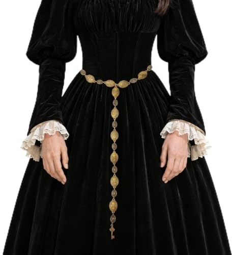 Mikovivi Kvinnor Medieval Kedjebälte, Retro Guldton Medeltida Midjekedja