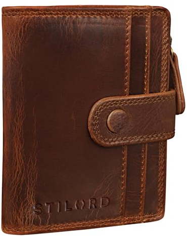 STILORD Beckett Kartenetui Leder RFID Herren Mini-Geldbörse Portemonnaie klein für EC-Karten Slim Wallet Geldbörse Brieftasche Voll-Leder Farbe:Kara - Cognac