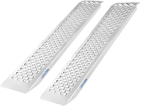 LIEKUMM 2X Aluminium Auffahrrampe, 400 kg Tragkraft 120 x 23 cm Auffahrrampe für Anhänger, Laderampe für PKW, Anhänger, Leichte Motorrad Rampe für Treppe, Fahrrad