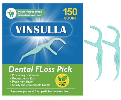 VINSULLA Mint Dental Floss Picks (150 Count)