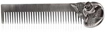 Beard Comb Beard Mustache Pocket Comb Hair Comb for Men Zinc Alloy Hair Brush Mustache and Beard Styling Tool for Home Salon (silver)