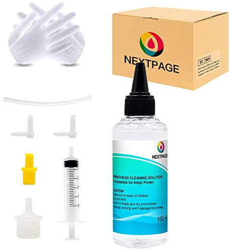 NEXTPAGE Printhead Cleaning Kit for Inkjet Printers Nozzle Cleaner Kit for Printerhead Cleaning for All Epson/Canon/HP/Lexmark/Brother/Kodak/Samsung Inkjet Printers 1Pack 100ML