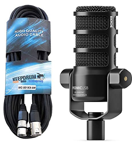 Rode Podmic USB XLR Podcast - Micrófono para altavoz y cable XLR Keepdrum