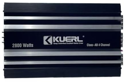 YIWEOG Amplificatore audio per auto Amplificatore per altoparlanti per auto a 4 canali di classe AB con audio stereo ad alta fedeltà, supporto 2/4 Ohm