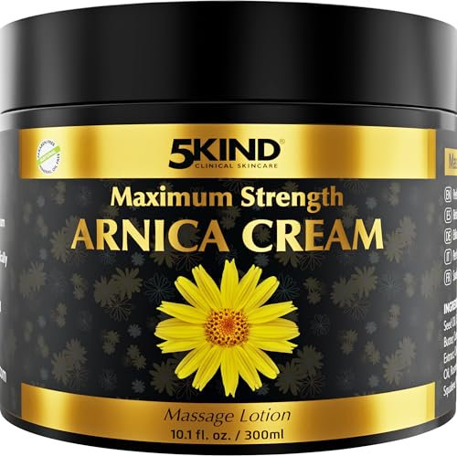 5kind Arnika Salbe Hochkonzentriert 300ml - Extra Stark Arnika Creme - Schnell Wirkende Salbe Hochdosiert - Intensive Creme mit Montana Extract - Arnika Gel für Muskeln und Gelenke