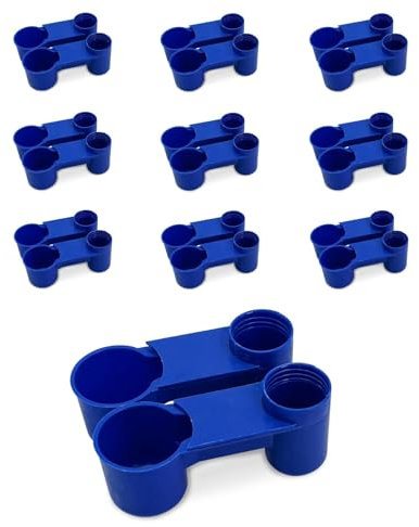 kathson 20 Pcs Bird Drinker Feeder Plastic Soda Pop Water Bottle Cup Ideal for Chicken Pigeons Birds Feeder Trough Animal Feeding Accessories (Blue)