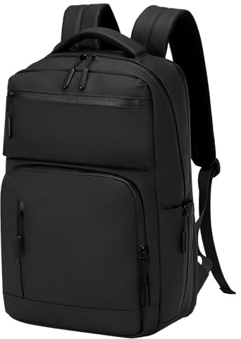 SUIKIHUM Waterproof Laptop Backpack for Men & Women, Flight Approved Anti-Theft Daypack with 15.6-inch Laptop Sleeve (Black)