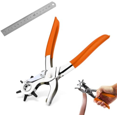Perforadora de Cuero, 2 piezas Sacabocados para Cuero,Agujeros Cinturon,Sacabocados,Punzón de Cinturón,Sacabocados Cuero Agujeros de Cinturon,Maquina para Perforar Tarjetas