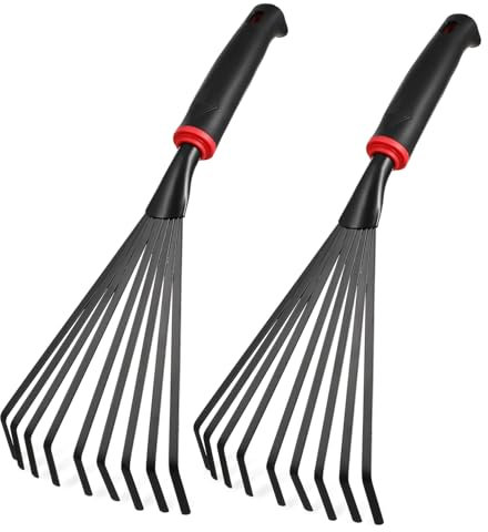 BCOATH 2 Rastrillos De Jardín Pequeños Herramientas De Jardinería Mango Corto Hierro Fácil Mantenimiento