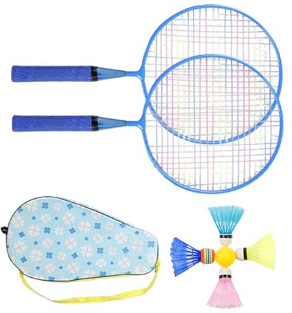 Federball-Set für Kinder, Badmintonschläger für Outdoor und Garten, mit Tasche, Schläger mit komfortablem Griff für Familienaktivitäten und lustige Spiele