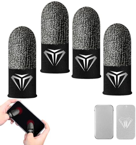 LACHT 4 Pezzi Finger Sleeves Gaming,Manicotti per Dita da Gioco,finger sleeves,Mobile Game Finger Sleeve per Il Gioco Mobile PUBG, Guanti per Dita, Touchscreen per Pollice Mobile