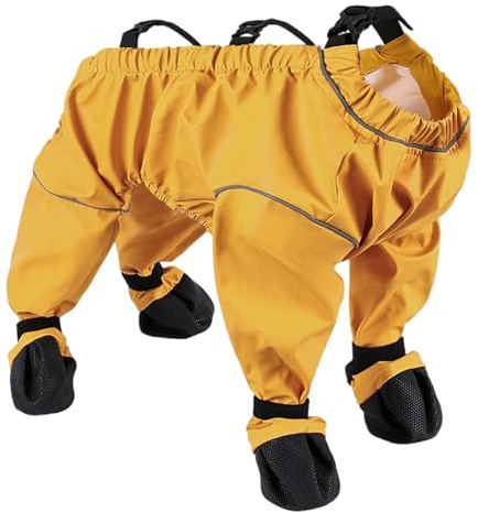 Generisch Bottes d'hiver pour chien imperméables résistantes à la neige bottes de pluie avec bretelles pantalon d'extérieur réglable manches anti-salissures protection de chaussures antidérapante