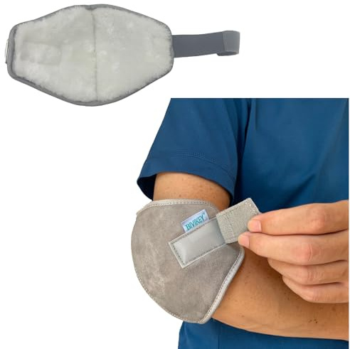 BIVIKEY 1 Pcs Plush Elbow Pressure Sores Protector Arm Pads Adjustable Suitable for Office Home Elderly Care and Medical Institutions Unisex Plush Grey