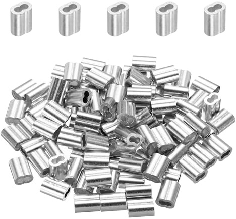 QUARKZMAN Manguito De Crimpado De Aluminio para Cable De Acero De 1/8 (2.5 Mm) - Paquete De 100