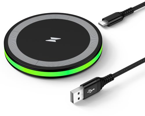 Cargador inalámbrico, Base de Carga rápida inalámbrica de 15 W para Google Pixel 10 Pro, 9, 8, 7 y 6; Cargador inalámbrico para Samsung Galaxy S26, S25, S24 y S23, y para iPhone 17, 16 y 15