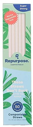 REPURPOSE Compostable Straws, 50 CT