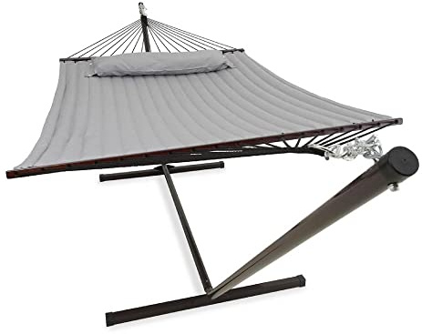 VITA5 Hamaca con estructura, hasta 2 personas / 200 kg, 190 x 140, cojín extraíble, resistente a la intemperie y a los rayos UV