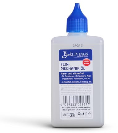 100 ml Flasche Feinmechaniköl - Harzt nicht & geruchsneutral - Haushaltsöl Universalöl Nähmaschinenöl - Ideal für feinmechanische Komponenten